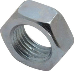 Value Collection - 1/2-20 UNF Steel Right Hand Hex Jam Nut - 3/4" Across Flats, 5/16" High, Zinc-Plated Finish - Industrial Tool & Supply
