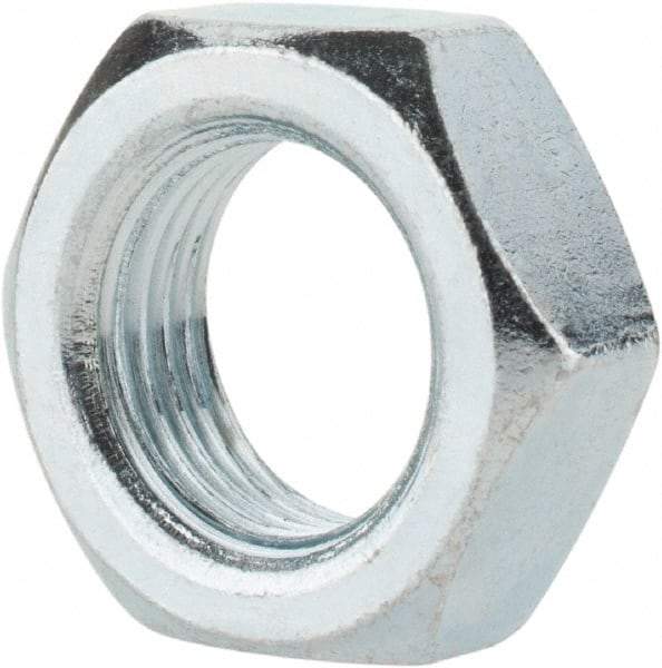 Value Collection - 5/8-18 UNF Steel Right Hand Hex Jam Nut - 15/16" Across Flats, 3/8" High, Zinc-Plated Finish - Industrial Tool & Supply