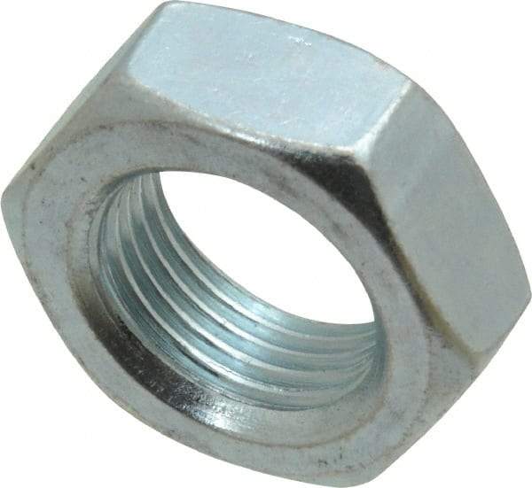 Value Collection - 3/4-16 UNF Steel Right Hand Hex Jam Nut - 1-1/8" Across Flats, 0.4219" High, Zinc-Plated Finish - Industrial Tool & Supply