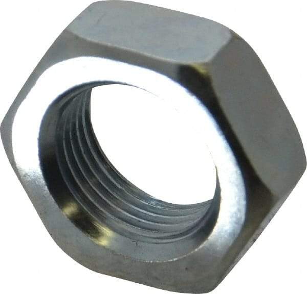 Value Collection - 7/8-14 UN Steel Right Hand Hex Jam Nut - 1-5/16" Across Flats, 31/64" High, Zinc-Plated Finish - Industrial Tool & Supply