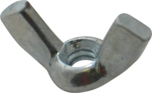 Value Collection - #6-32 UNC, Zinc Plated, Steel Standard Wing Nut - 0.72" Wing Span, 0.41" Wing Span - Industrial Tool & Supply