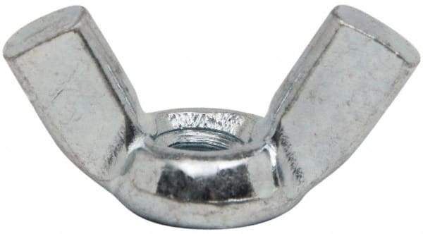 Value Collection - #10-24 UNC, Zinc Plated, Steel Standard Wing Nut - 0.91" Wing Span, 0.47" Wing Span - Industrial Tool & Supply