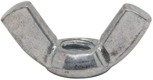 Value Collection - 1/4-20 UNC, Zinc Plated, Steel Standard Wing Nut - 1.1" Wing Span, 0.57" Wing Span - Industrial Tool & Supply