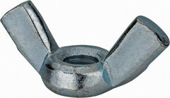 Value Collection - 7/16-14 UNC, Zinc Plated, Steel Standard Wing Nut - 1.94" Wing Span, 1" Wing Span - Industrial Tool & Supply