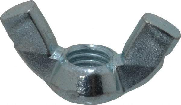 Value Collection - 1/2-13 UNC, Zinc Plated, Steel Standard Wing Nut - 1.94" Wing Span, 1" Wing Span - Industrial Tool & Supply