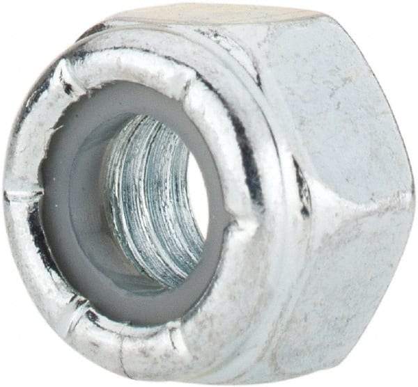 Value Collection - 5/16-18 UNC Grade 2 Hex Lock Nut with Nylon Insert - 1/2" Width Across Flats, 23/64" High, Zinc-Plated Finish - Industrial Tool & Supply