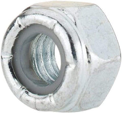Value Collection - 5/16-18 UNC Grade 2 Hex Lock Nut with Nylon Insert - 1/2" Width Across Flats, 23/64" High, Zinc-Plated Finish - Industrial Tool & Supply