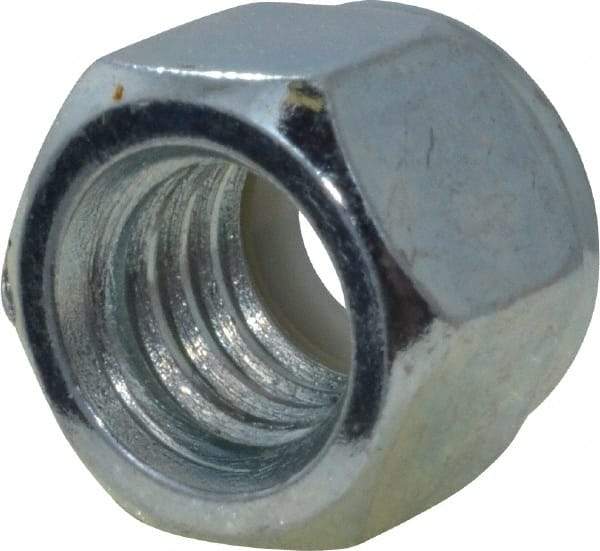 Value Collection - 3/8-16 UNC Grade 2 Hex Lock Nut with Nylon Insert - 9/16" Width Across Flats, 15/32" High, Zinc-Plated Finish - Industrial Tool & Supply