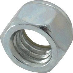 Value Collection - 7/16-14 UNC Grade 2 Hex Lock Nut with Nylon Insert - 11/16" Width Across Flats, 15/32" High, Zinc-Plated Finish - Industrial Tool & Supply