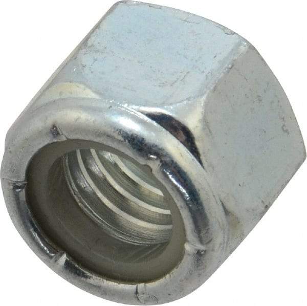 Value Collection - 1/2-13 UNC Grade 2 Hex Lock Nut with Nylon Insert - 3/4" Width Across Flats, 39/64" High, Zinc-Plated Finish - Industrial Tool & Supply