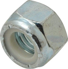Value Collection - 9/16-12 UNC Grade 2 Hex Lock Nut with Nylon Insert - 7/8" Width Across Flats, 5/8" High, Zinc-Plated Finish - Industrial Tool & Supply