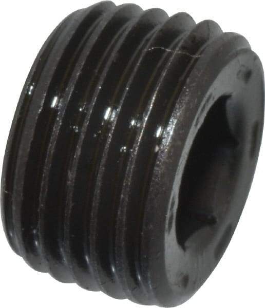 Value Collection - 1/8-27, 1/4" OAL, Alloy Steel Socket Pressure Plug - Uncoated, 7/8" Taper per Foot, 9/64" Hex Key - Industrial Tool & Supply