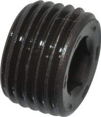 Value Collection - 1/8-27, 1/4" OAL, Alloy Steel Socket Pressure Plug - Uncoated, 7/8" Taper per Foot, 9/64" Hex Key - Industrial Tool & Supply