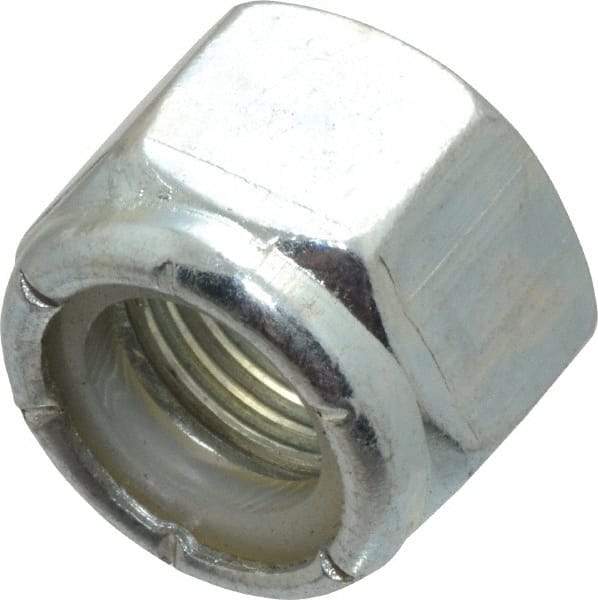 Value Collection - 1/2-20 UNF Grade 2 Hex Lock Nut with Nylon Insert - 3/4" Width Across Flats, 39/64" High, Zinc-Plated Finish - Industrial Tool & Supply
