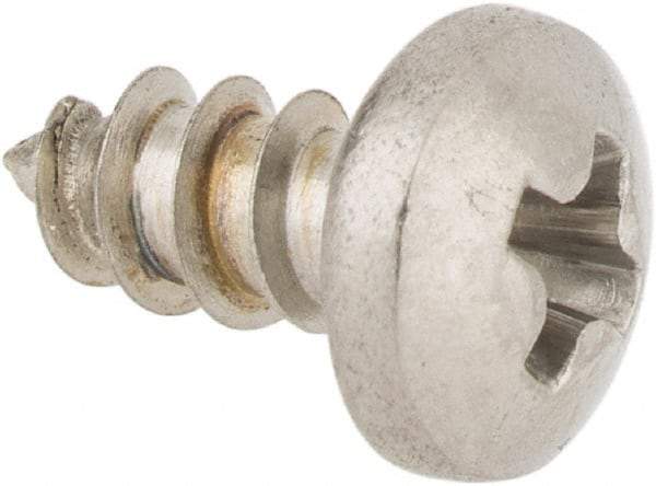 Value Collection - #4 Pan Head Phillips Sheet Metal Screw - Stainless Steel, 1/4" Length Under Head, Grade 18-8 - Industrial Tool & Supply
