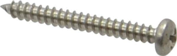 Value Collection - #4 Pan Head Phillips Sheet Metal Screw - Stainless Steel, 1" Length Under Head, Grade 18-8 - Industrial Tool & Supply
