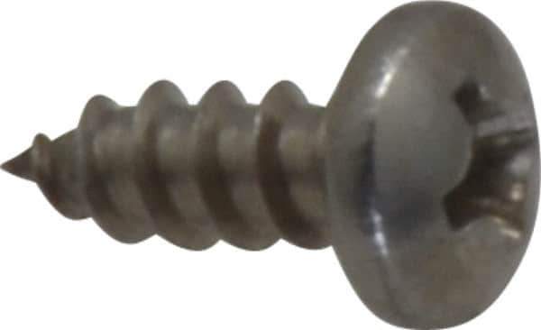 Value Collection - #6 Pan Head Phillips Sheet Metal Screw - Stainless Steel, 3/8" Length Under Head, Grade 18-8 - Industrial Tool & Supply