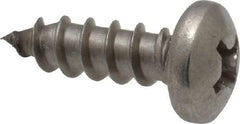 Value Collection - #8 Pan Head Phillips Sheet Metal Screw - Stainless Steel, 1/2" Length Under Head, Grade 18-8 - Industrial Tool & Supply