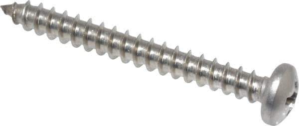 Value Collection - #8 Pan Head Phillips Sheet Metal Screw - Stainless Steel, 1-1/2" Length Under Head, Grade 18-8 - Industrial Tool & Supply