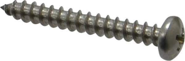 Value Collection - #10 Pan Head Phillips Sheet Metal Screw - Stainless Steel, 1-1/2" Length Under Head, Grade 18-8 - Industrial Tool & Supply