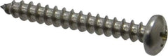 Value Collection - #10 Pan Head Phillips Sheet Metal Screw - Stainless Steel, 1-1/2" Length Under Head, Grade 18-8 - Industrial Tool & Supply