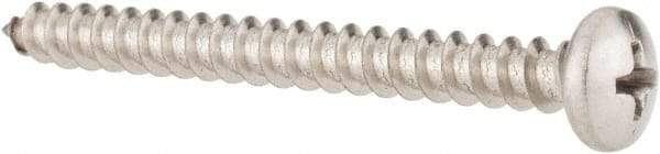 Value Collection - #10 Pan Head Phillips Sheet Metal Screw - Stainless Steel, 2" Length Under Head, Grade 18-8 - Industrial Tool & Supply