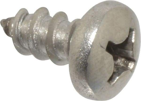 Value Collection - #12 Pan Head Phillips Sheet Metal Screw - Stainless Steel, 1/2" Length Under Head, Grade 18-8 - Industrial Tool & Supply