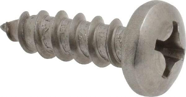 Value Collection - #12 Pan Head Phillips Sheet Metal Screw - Stainless Steel, 3/4" Length Under Head, Grade 18-8 - Industrial Tool & Supply