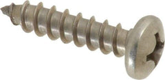 Value Collection - #12 Pan Head Phillips Sheet Metal Screw - Stainless Steel, 1" Length Under Head, Grade 18-8 - Industrial Tool & Supply