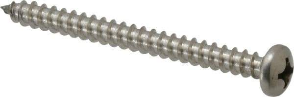 Value Collection - #12 Pan Head Phillips Sheet Metal Screw - Stainless Steel, 2-1/2" Length Under Head, Grade 18-8 - Industrial Tool & Supply