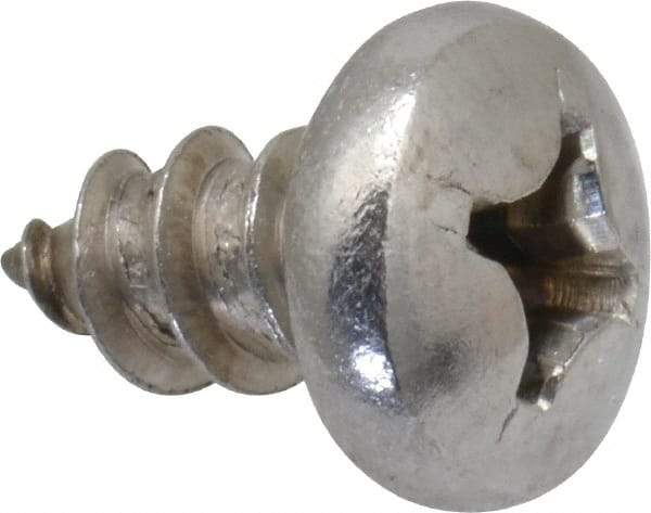 Value Collection - #14 Pan Head Phillips Sheet Metal Screw - Stainless Steel, 1/2" Length Under Head, Grade 18-8 - Industrial Tool & Supply