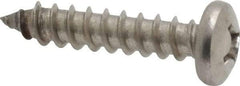 Value Collection - #14 Pan Head Phillips Sheet Metal Screw - Stainless Steel, 1-1/4" Length Under Head, Grade 18-8 - Industrial Tool & Supply
