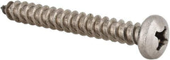 Value Collection - #14 Pan Head Phillips Sheet Metal Screw - Stainless Steel, 2" Length Under Head, Grade 18-8 - Industrial Tool & Supply