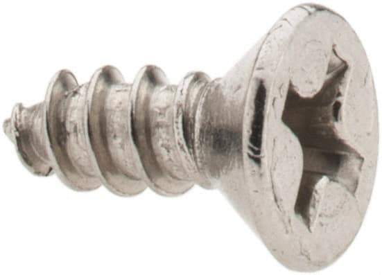 Value Collection - #6 Flat Head Phillips Sheet Metal Screw - Stainless Steel, 3/8" OAL, Grade 18-8 - Industrial Tool & Supply