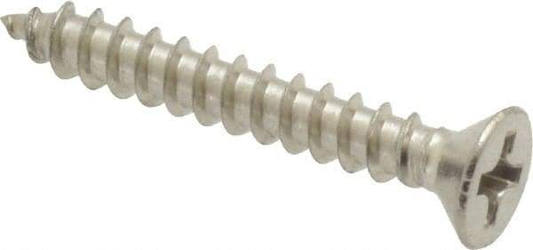 Value Collection - #6 Flat Head Phillips Sheet Metal Screw - Stainless Steel, 1" OAL, Grade 18-8 - Industrial Tool & Supply