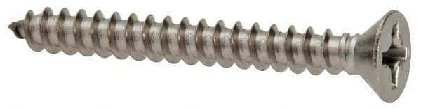 Value Collection - #6 Flat Head Phillips Sheet Metal Screw - Stainless Steel, 1-1/4" OAL, Grade 18-8 - Industrial Tool & Supply
