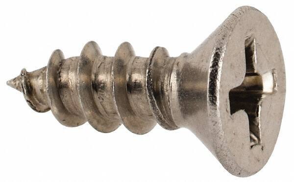 Value Collection - #8 Flat Head Phillips Sheet Metal Screw - Stainless Steel, 1/2" OAL, Grade 18-8 - Industrial Tool & Supply