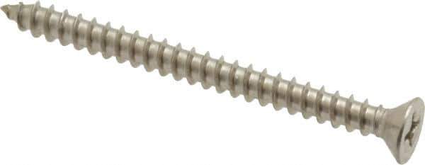 Value Collection - #8 Flat Head Phillips Sheet Metal Screw - Stainless Steel, 2" OAL, Grade 18-8 - Industrial Tool & Supply