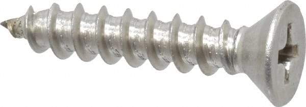 Value Collection - #10 Flat Head Phillips Sheet Metal Screw - Stainless Steel, 1" OAL, Grade 18-8 - Industrial Tool & Supply
