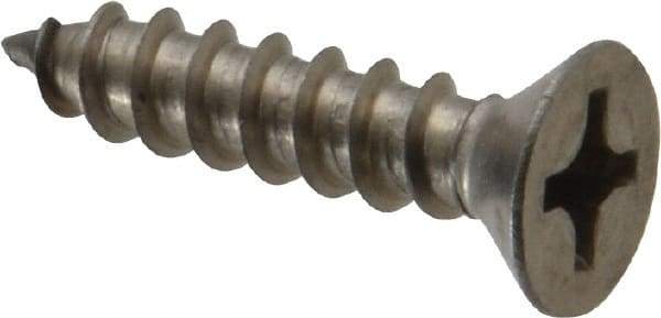 Value Collection - #12 Flat Head Phillips Sheet Metal Screw - Stainless Steel, 1" OAL, Grade 18-8 - Industrial Tool & Supply