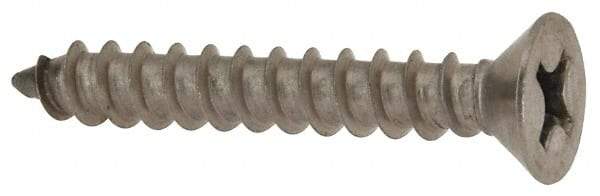 Value Collection - #12 Flat Head Phillips Sheet Metal Screw - Stainless Steel, 1-1/2" OAL, Grade 18-8 - Industrial Tool & Supply