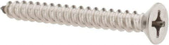 Value Collection - #12 Flat Head Phillips Sheet Metal Screw - Stainless Steel, 2" OAL, Grade 18-8 - Industrial Tool & Supply