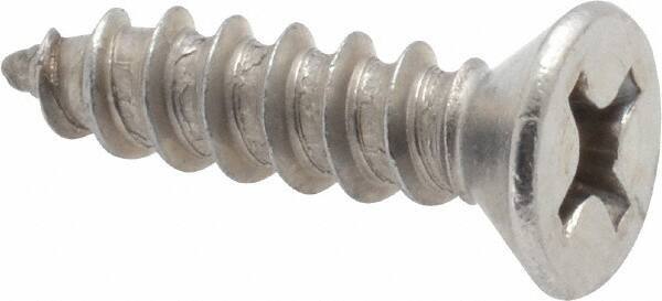 Value Collection - #14 Flat Head Phillips Sheet Metal Screw - Stainless Steel, 1" OAL, Grade 18-8 - Industrial Tool & Supply