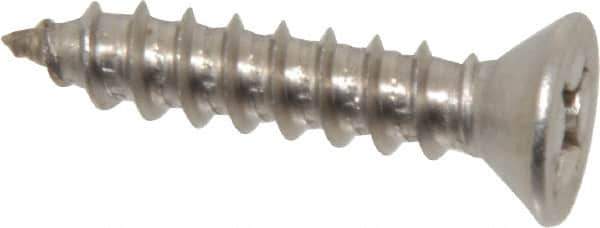 Value Collection - #14 Flat Head Phillips Sheet Metal Screw - Stainless Steel, 1-1/4" OAL, ASME B18.6.3, Grade 18-8 - Industrial Tool & Supply
