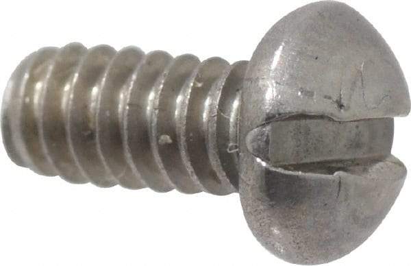 Value Collection - #4-40 UNC, 1/4" Length Under Head Slotted Drive Machine Screw - Round Head, Grade 18-8 Stainless Steel, Uncoated, Without Washer - Industrial Tool & Supply
