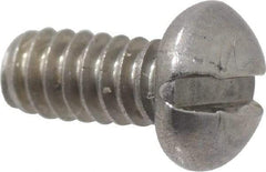 Value Collection - #4-40 UNC, 1/4" Length Under Head Slotted Drive Machine Screw - Round Head, Grade 18-8 Stainless Steel, Uncoated, Without Washer - Industrial Tool & Supply