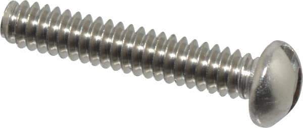 Value Collection - #4-40 UNC, 5/8" Length Under Head Slotted Drive Machine Screw - Round Head, Grade 18-8 Stainless Steel, Uncoated, Without Washer - Industrial Tool & Supply