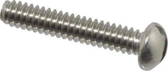 Value Collection - #4-40 UNC, 5/8" Length Under Head Slotted Drive Machine Screw - Round Head, Grade 18-8 Stainless Steel, Uncoated, Without Washer - Industrial Tool & Supply
