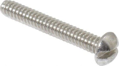Value Collection - #4-40 UNC, 3/4" Length Under Head Slotted Drive Machine Screw - Round Head, Grade 18-8 Stainless Steel, Uncoated, Without Washer - Industrial Tool & Supply