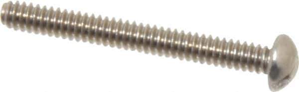 Value Collection - #4-40 UNC, 1" Length Under Head Slotted Drive Machine Screw - Round Head, Grade 18-8 Stainless Steel, Uncoated, Without Washer - Industrial Tool & Supply